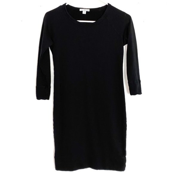 James Perse Dresses & Skirts - JAMES PERSE Los Angeles Black Raglan 3/4 Sleeve T-Shirt Dress